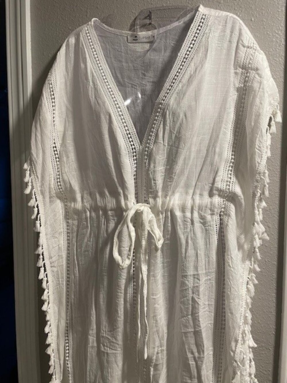 Cupshe White Cotton Coverup Sz S